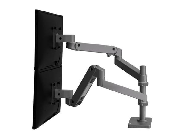 Ergotron LX Pro - Monteringssett (dobbel stablearm) - for 2 LCD-skjermer - grommetfeste - aluminium - mørk grå - skjermstørrelse: inntil 24" - skri...