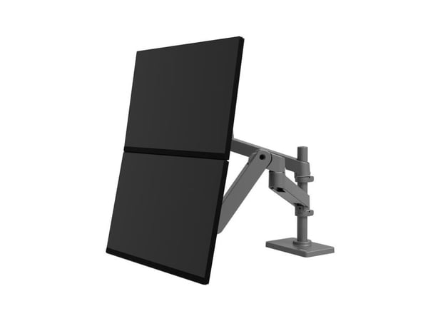 Ergotron LX Pro - Monteringssett (dobbel stablearm) - for 2 LCD-skjermer - grommetfeste - aluminium - mørk grå - skjermstørrelse: inntil 24" - skri...
