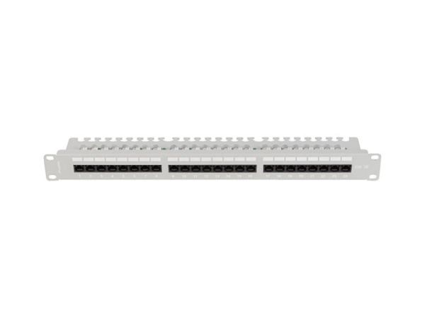 PATCH PANEL 24 PORT 1U 19" CAT.5E UTP MED KABELORGANISATOR GRÅ LANBERG