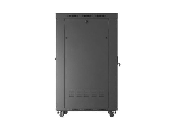 Lanberg FF01 series - Rack - 600 x 1000, flat pack, with mesh door, LCD - med termostat, LCD-skjerm, 6 kjølevifter - fritt stående - svart, RAL 900...