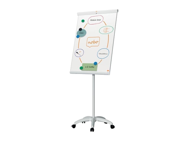 Nobo Premium Plus Stål Mobil Whiteboard Konferensställ EU Ecolabel, Vertikal, Stål, Vit, 5 hjul, 700 mm, 700 mm