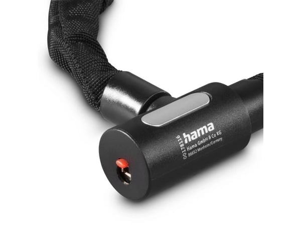 Hama 00178138, Kjedelås, Svart, Plast, Stål, Nøkkel, 1200 mm, 825 g