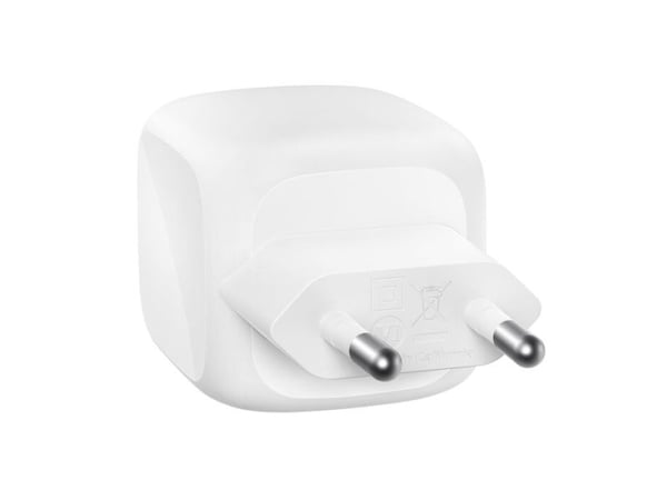 Belkin BoostCharge Pro - Strømadapter - GaN - 50 watt - Fast Charge, PD 3.1/PPS - 2 utgangskontakter (2 x USB-C) - hvit