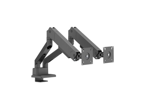 DELTACO - Monteringssett (dobbeltartikuleringsarm) - for 2 LCD displays / curved LCD displays - gassfjær, opp til 16 kg - svart - skjermstørrelse: ...