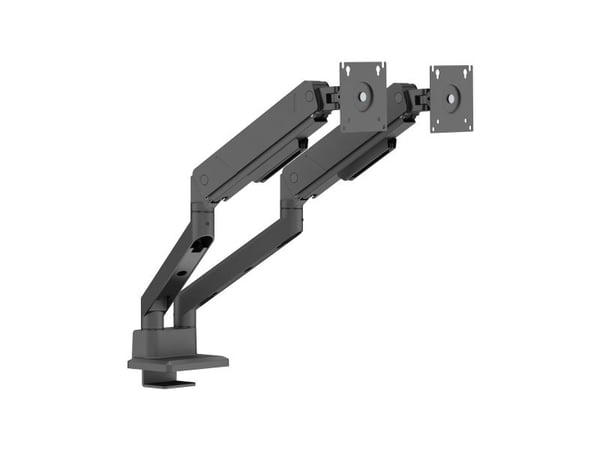 DELTACO - Monteringssett (dobbeltartikuleringsarm) - for 2 LCD displays / curved LCD displays - gassfjær, opp til 16 kg - svart - skjermstørrelse: ...