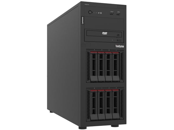 Lenovo ThinkSystem ST250 V3 7DCE - Server - tower 4U - 1-veis - 1 x Xeon 6353P / inntil 5.4 GHz - RAM 32 GB - hot-swap 2.5" brønn(er) - SSD 2 x 960...
