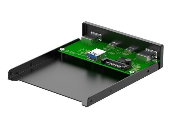 InLine 33456C, 8,89 cm (3.5"), I/O-porttien paneeli, musta, Metalli, 10 Gbit/s, VL822