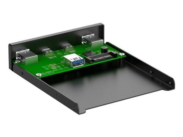 InLine 33456C, 8,89 cm (3.5"), I/O-porttien paneeli, musta, Metalli, 10 Gbit/s, VL822