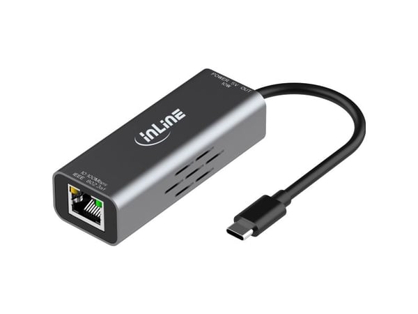 InLine 33380J, USB Type-C, RJ-45, Hankjønn, Grå, Taiwan, RTL8152