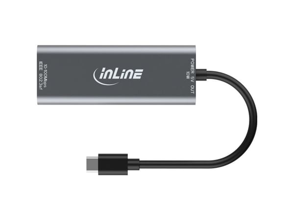InLine 33380J, USB Type-C, RJ-45, Hankjønn, Grå, Taiwan, RTL8152