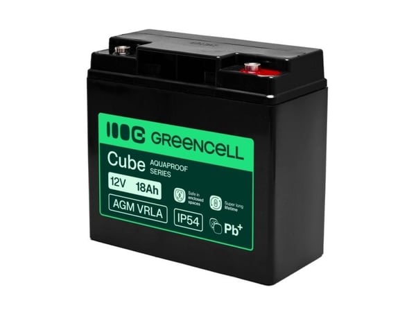 Green Cell AGM12V18AH-H, Forseglet blysyre (VRLA), 12 V, 1 stykker, Sort, 18 Ah, 5 år
