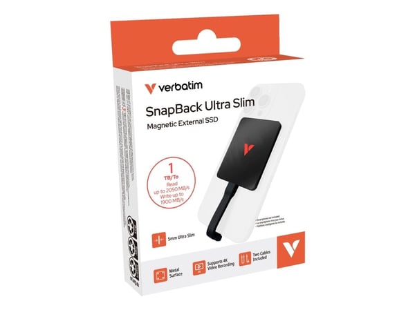Verbatim SnapBack - SSD - 1 TB - ultra slim - ekstern (bærbar) - M.2 2242 - USB 3.2 Gen 2x2 (USB-C kontakt)