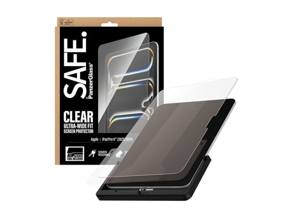 SAFE. by PanzerGlass - Skjermbeskyttelse for nettbrett - ultra-bred passform, med FASTFIT-verktøy - glass - for Apple 11-inch iPad Pro (M4, M5) SAFE. by PanzerGlass - Skjermbeskyttelse for nettbrett - ultra-bred passform, med FASTFIT-verktøy - glass - for Apple 11-inch iPad Pro (M4, M5)