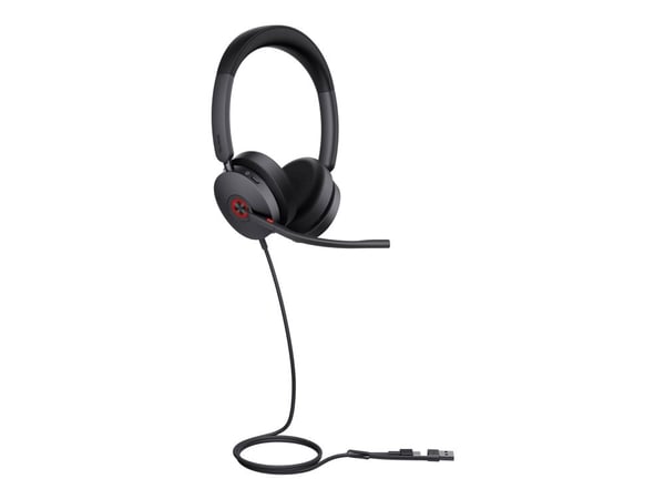 Yealink UH48 Dual - Hodesett - on-ear - kablet - aktiv støydemping - USB-C, USB-A - Certified for Microsoft Teams, UC-sertifisert
