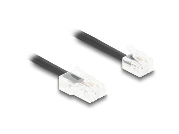 Delock - Telefonkabel - RJ-45 (hann) til RJ-11 (hann) - 2 m - rullet sammen - svart