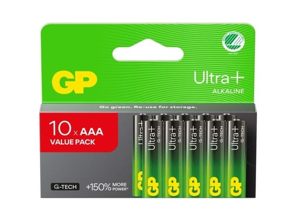 GP Ultra Plus Alkaline AAA-batteri 24AUP/LR03 10-pak