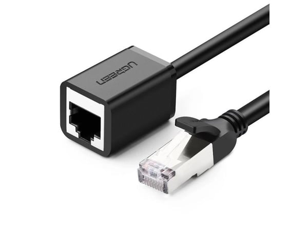 UGREEN Ethernet-jatkokaapeli RJ45, Cat. 6, FTP, metallipistokkeella 5m (musta)