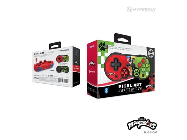 Hyperkin Pixel Art, Pad-ohjain, Nintendo Switch, Nintendo Switch Lite, Nintendo Switch OLED, Langaton, Bluetooth, 9 m, Vihreä, Punainen