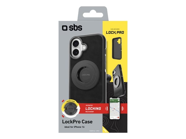 SBS LockPro, Etui, Apple, iPhone 16, 15,5 cm (6.1"), Svart