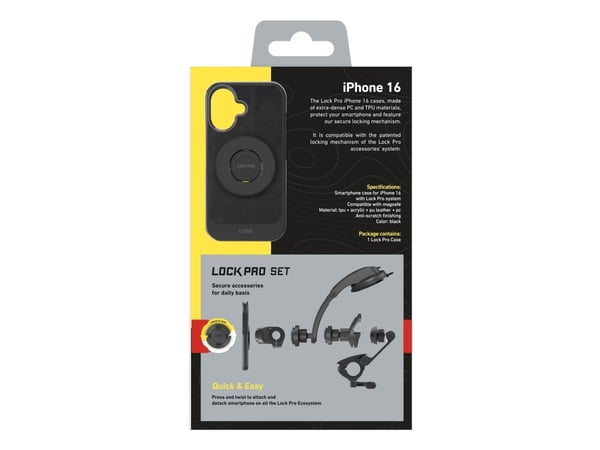 SBS LockPro, Etui, Apple, iPhone 16, 15,5 cm (6.1"), Svart
