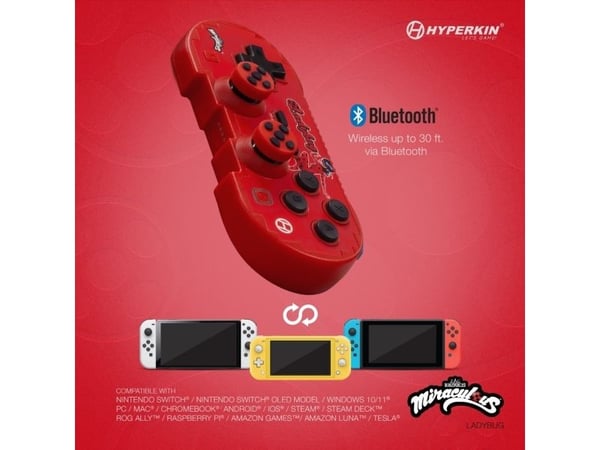 Hyperkin M01328-MTLB, Spelplatta, Android, MAC, Nintendo Switch, Nintendo Switch OLED, PC, iOS, Välj-knapp, Startknapp, Trådlös, Bluetooth, 9 m