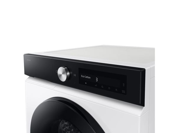 Samsung DV90DB7845GE, Frittstående, Frontmatet, Varme pumpe, Hvit, Rotasjon, Berøringskontroll, Svart