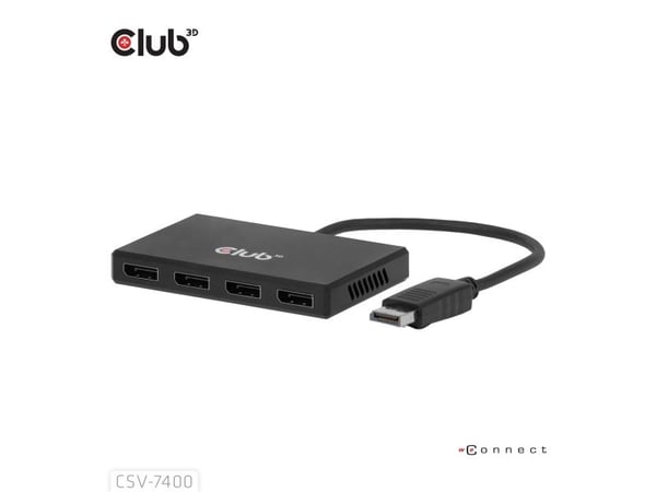 Club 3D CSV-7400 - DisplayPort-adapter - DisplayPort (hann) til DisplayPort (hunn) - DisplayPort 1.4 - 5 V - 2.4 A - 22 cm