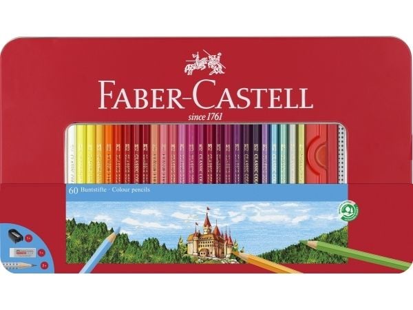 Faber-Castell Classic - Fargeblyant- og blyantsett - 62 deler