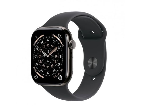 Apple Watch Series 11 GPS + Cellular 42mm Slate Titanium Case with Black Sport Band - M/L