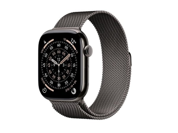 Apple Watch Series 11 GPS + Cellular 42mm Slate Titanium Case with Slate Milanese Loop