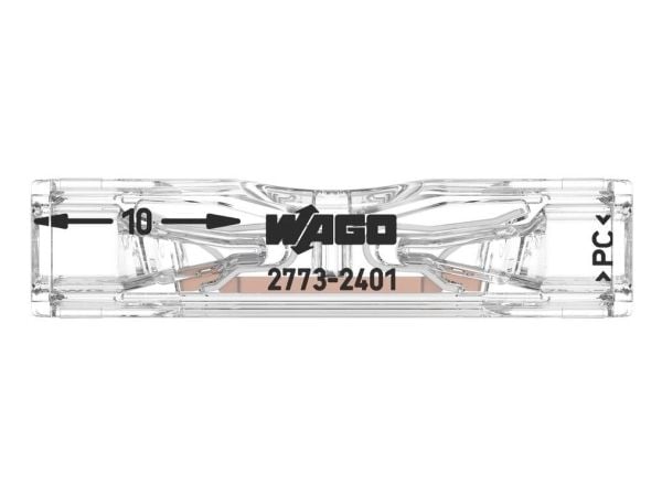 WAGO PUSH WIRE® Inline fjedersamlemuffe til entrådede og flertrådede ledere maks. 4 mm² 2-leder gennemsigtigtigt hus - (100 stk.)
