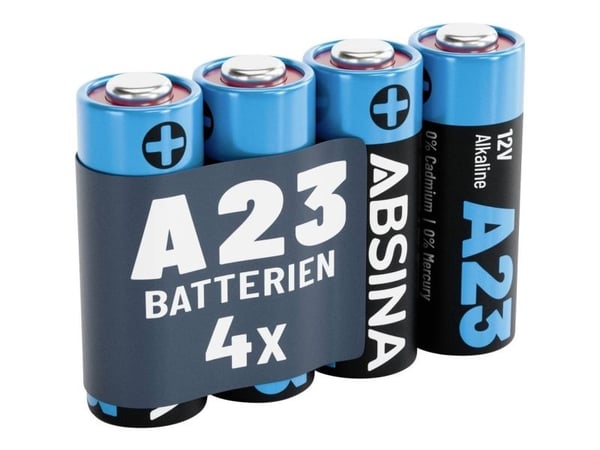 Absina spesialbatterier 23 A alkali-mangan 12 V 55 4 stk