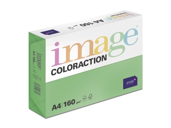 Image, Coloraction, Dublin/deep green Kopipapir, træfri ECF, 160g/m2, 210mm x 297mm, A4, Smal bane,