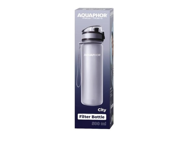AQUAPHOR City, Vannfiltreringsflaske, 0,5 l, Grå