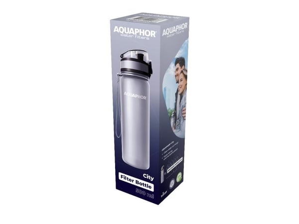 AQUAPHOR City, Vannfiltreringsflaske, 0,5 l, Grå