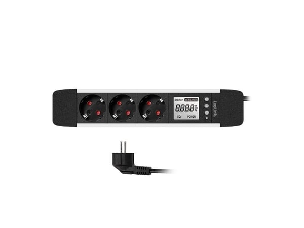 LogiLink pistorasia 3-nastainen 16A Musta 1.4m