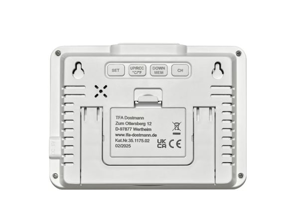 TFA-Dostmann 35.1175.02, Hvit, Inne Termometer, Utendørs Barometer, Termometer, Hygrometer, Termometer, Plast, 20 - 95%