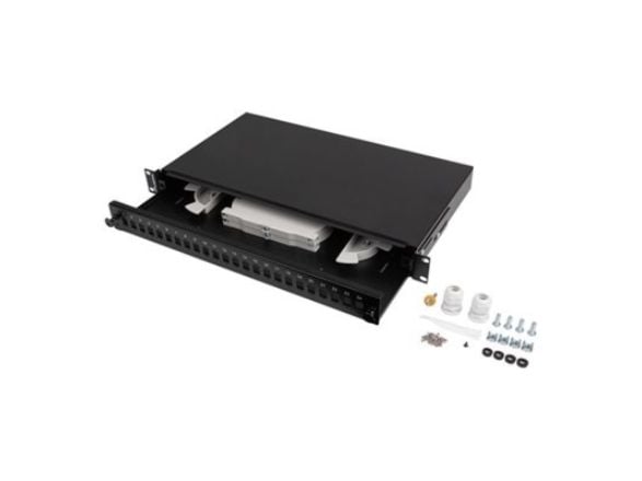LANBERG 24XSC SIMPLEX / 24XLC DUPLEX RACK 19" 1U SVART FIBERSTILL + TILBEHØR