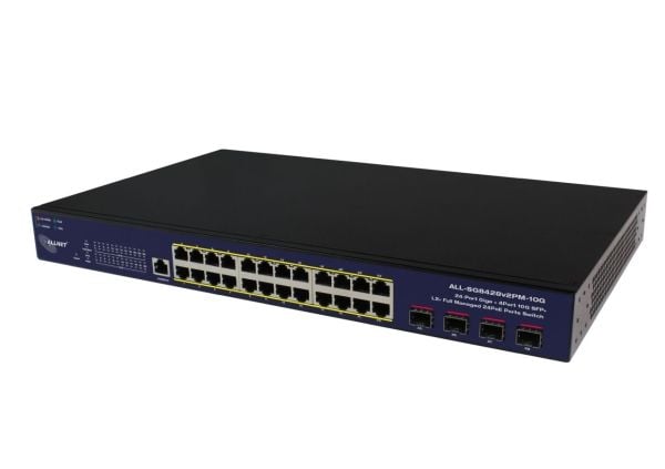ALLNET 213130, Hallittu, L2, Gigabit Ethernet (10/100/1000), Täysin kaksipuolinen, Power over Ethernet -tuki, Telineasennus