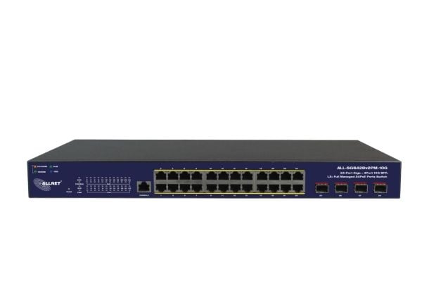 ALLNET 213130, Håndtert, L2, Gigabit Ethernet (10/100/1000), Full tosidig, Strøm over Ethernet (PoE), Rack-montering