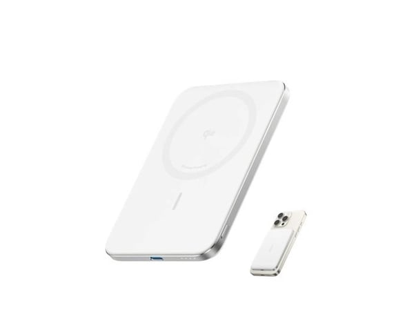 Anker MagGo - Trådløs nødlader - 5000 mAh - 20 watt - 3 A (24 pin USB-C, trådløs lading) - på kabel: USB-C - svart