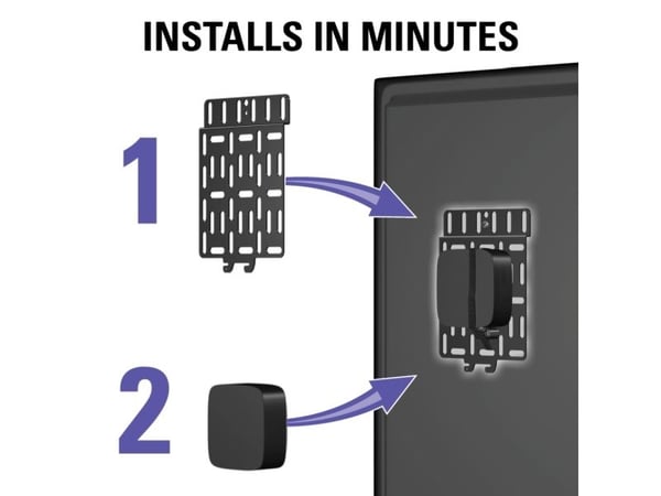 Sanus SASP1 Streaming Device Panel - Monteringskomponent (monteringsplate) - for nettverksmediaspiller - svart - bak flatpanel