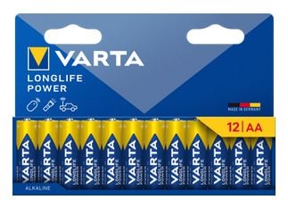 Varta Longlife Power AA, Kertakäyttöinen akku, AA, Alkali, 1,5 V, 12 kpl, 10 vuosi/vuosia