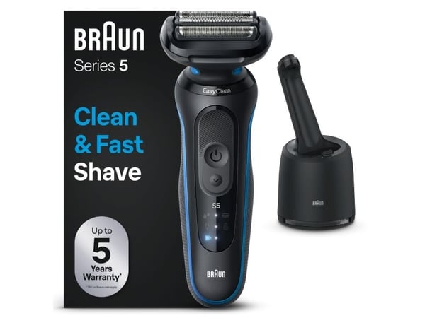 Braun Series 5 52-B7000cc, Barberingsmaskin, Svart, EasyClean, Knapper, LED, Batteri