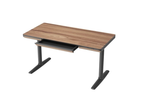 Hevet bord 70x140 cm - SoHo, valnøtt med svart ramme - Qi mobillader i bordplaten