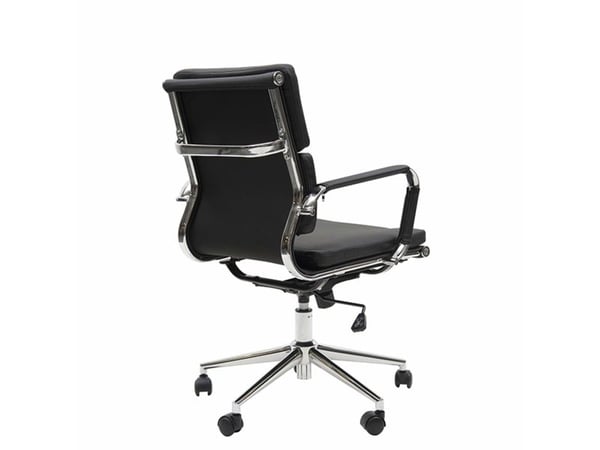 Kontorstol CC 10 90A M, svart skinnlook