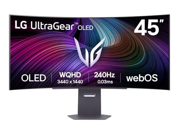 LG UltraGear 45GX90SA-B - OLED-skjerm - gaming - kurvet - 45" (44.5" synlig) - 3440 x 1440 UWQHD @ 240 Hz - 1300 cd/m² - 1500000:1 - DisplayHDR 400...