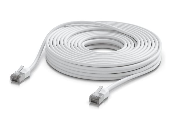 Ubiquiti UniFi - Patch-kabel - RJ-45 (hane) till RJ-45 (hane) - 15 m - 3.9 mm - skärmad - CAT 6a - startad, utomhus, robust - vit