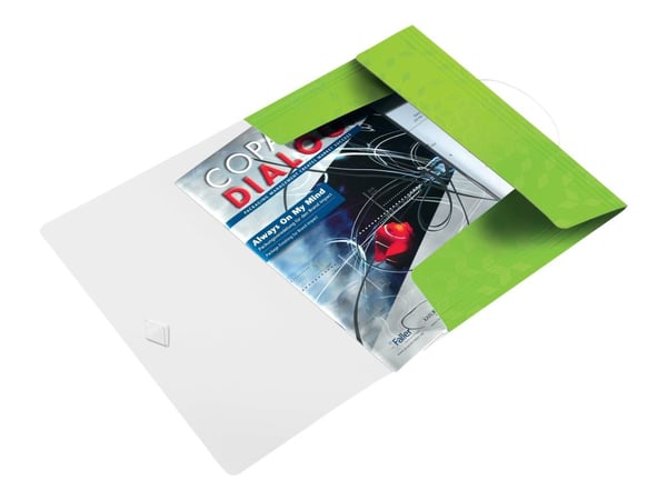 Leitz WOW - 3-fliksmappe - for A4 (210 x 297 mm) - kapasitet: 150 ark - grønn