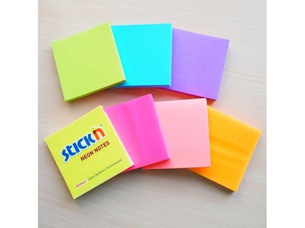 Notesblok 76x76 100 Blad Neon Grøn - (12 stk.)